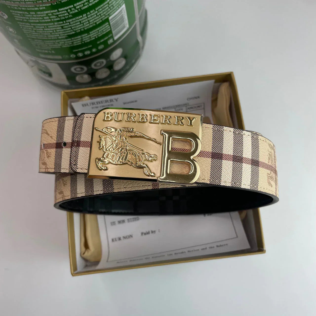4 Colors printed letter buckle leather belt