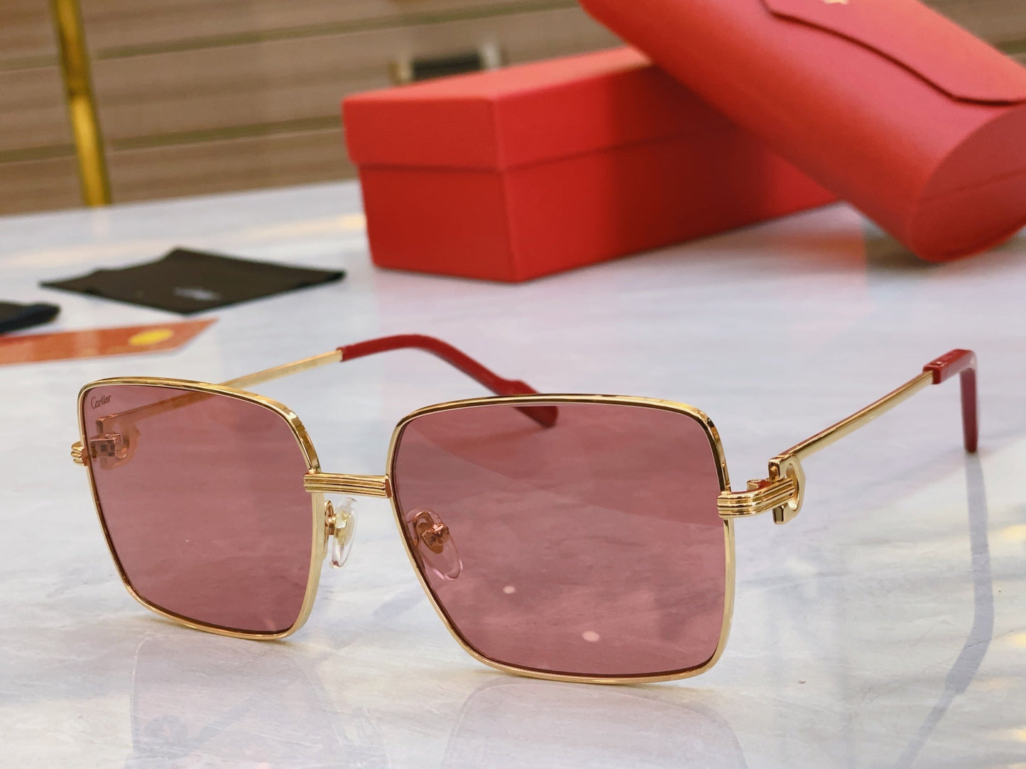 High end boxy sunglasses
