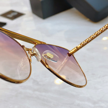 High end classic double horizontal bar pilot sunglasses