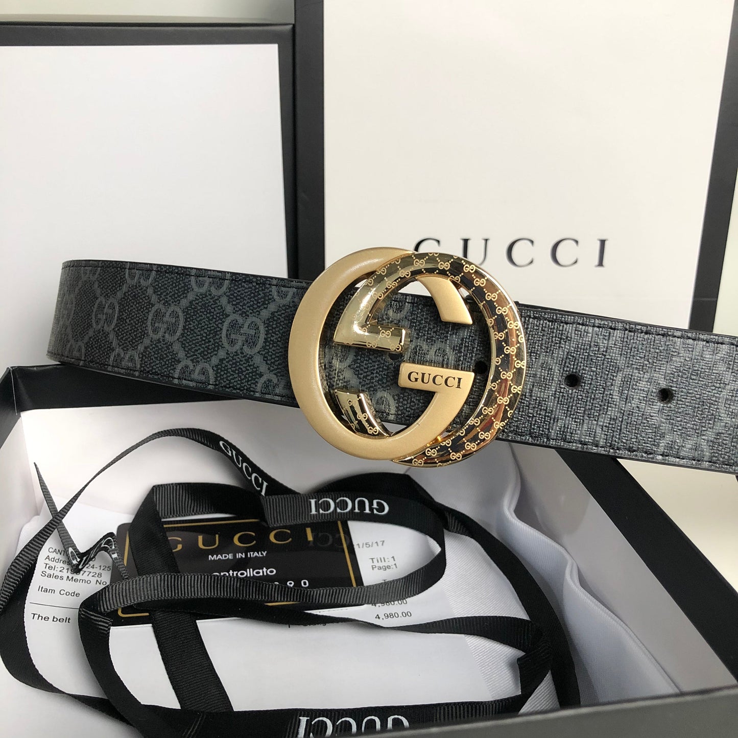 3 Colors printed letter leather belt