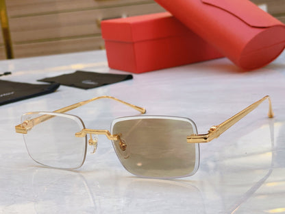 High end minimalist square color changing sunglasses