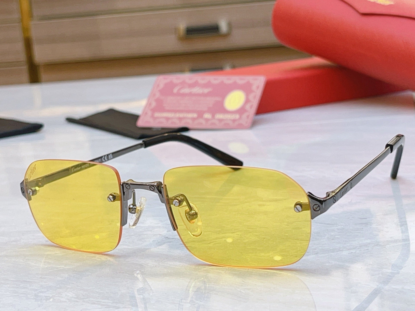 High end classic frameless design sunglasses