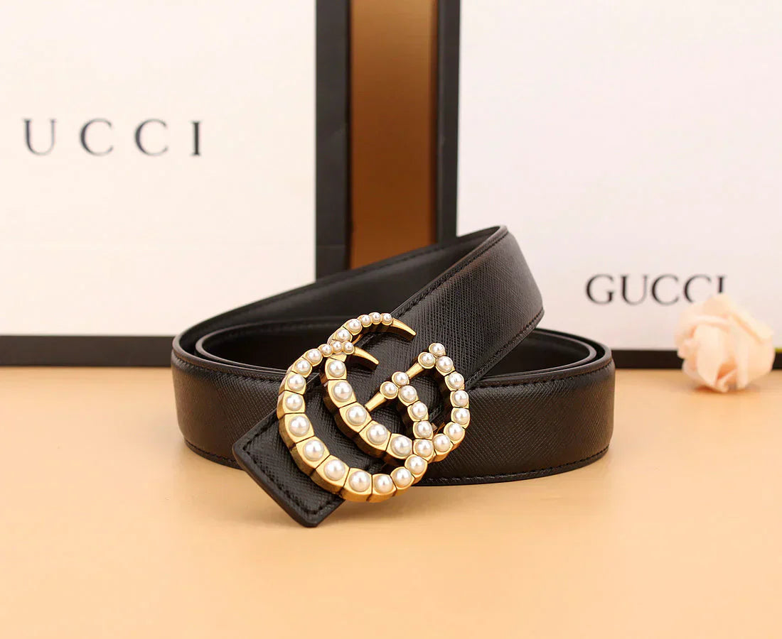 2 styles of double G pearl belt
