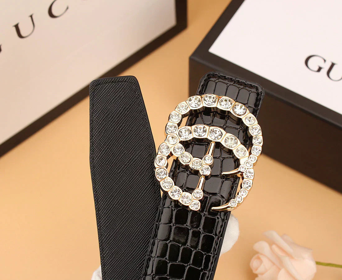 2 Styles Double G Rhinestone Belt