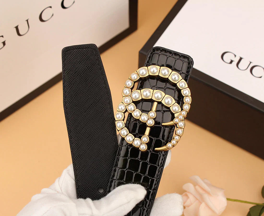 2 styles of double G pearl belt