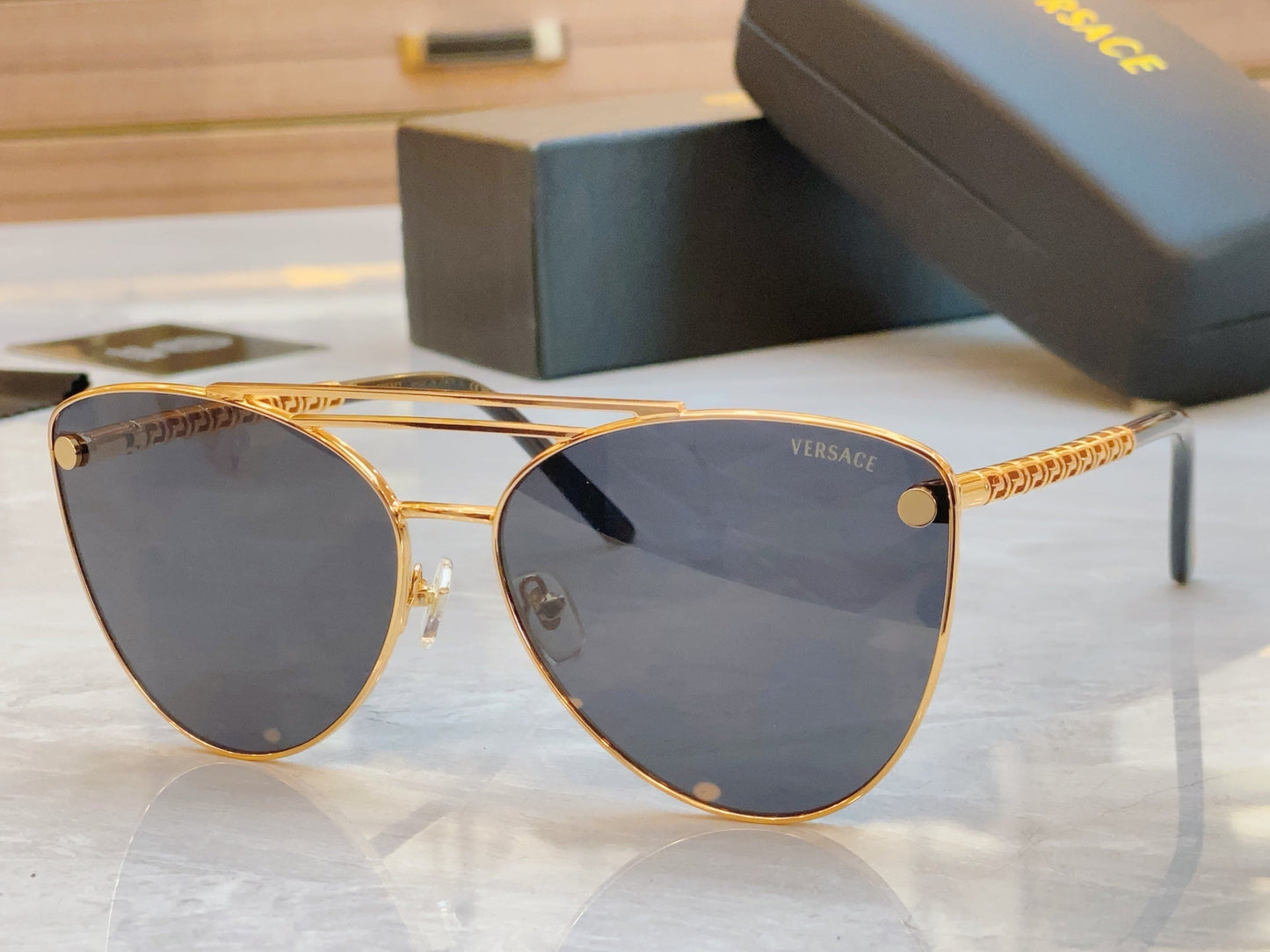 High end classic double horizontal bar pilot sunglasses