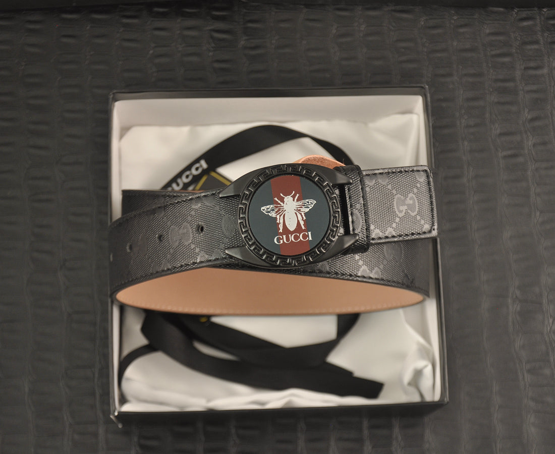 2 Colors printed letter leather belt