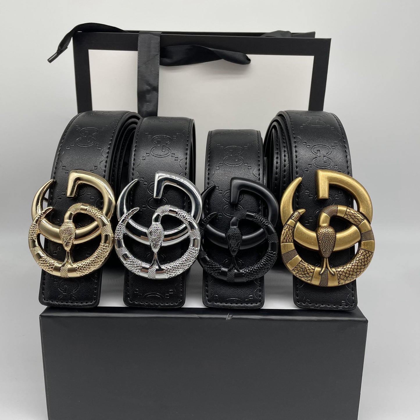 Printed Letter Leather Belt