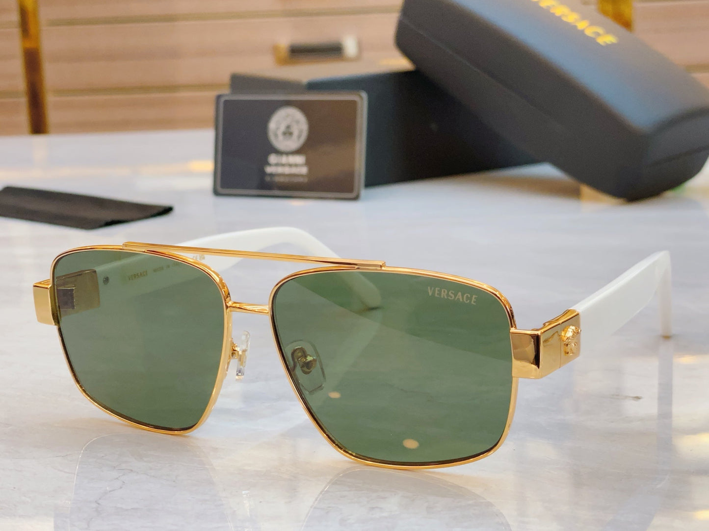 High end classic pilot dual pole sunglasses