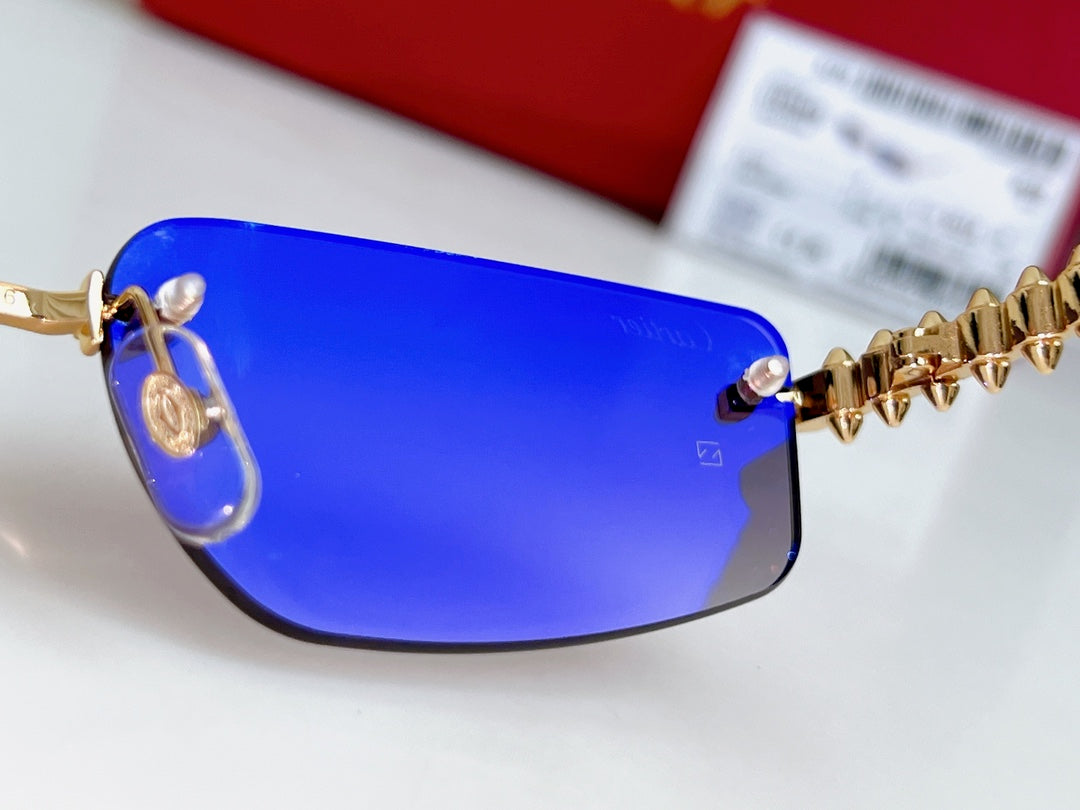 High-end inner electroplated blue film sunglasses