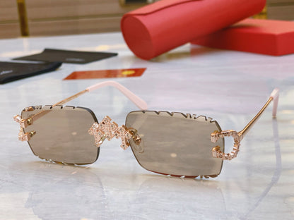 High end diamond precision cut sunglasses