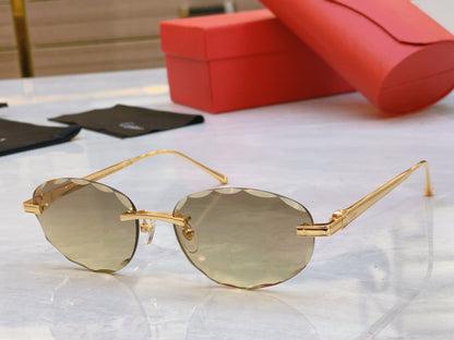 High end minimalist wave cut sunglasses