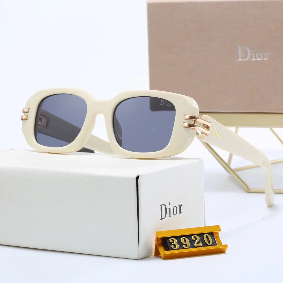 Cut Edge Rectangular Buckle Sunglasses