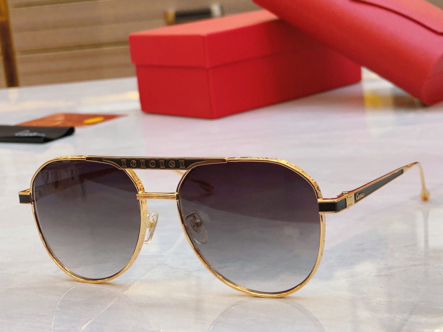 High end engraved sunshade sunglasses