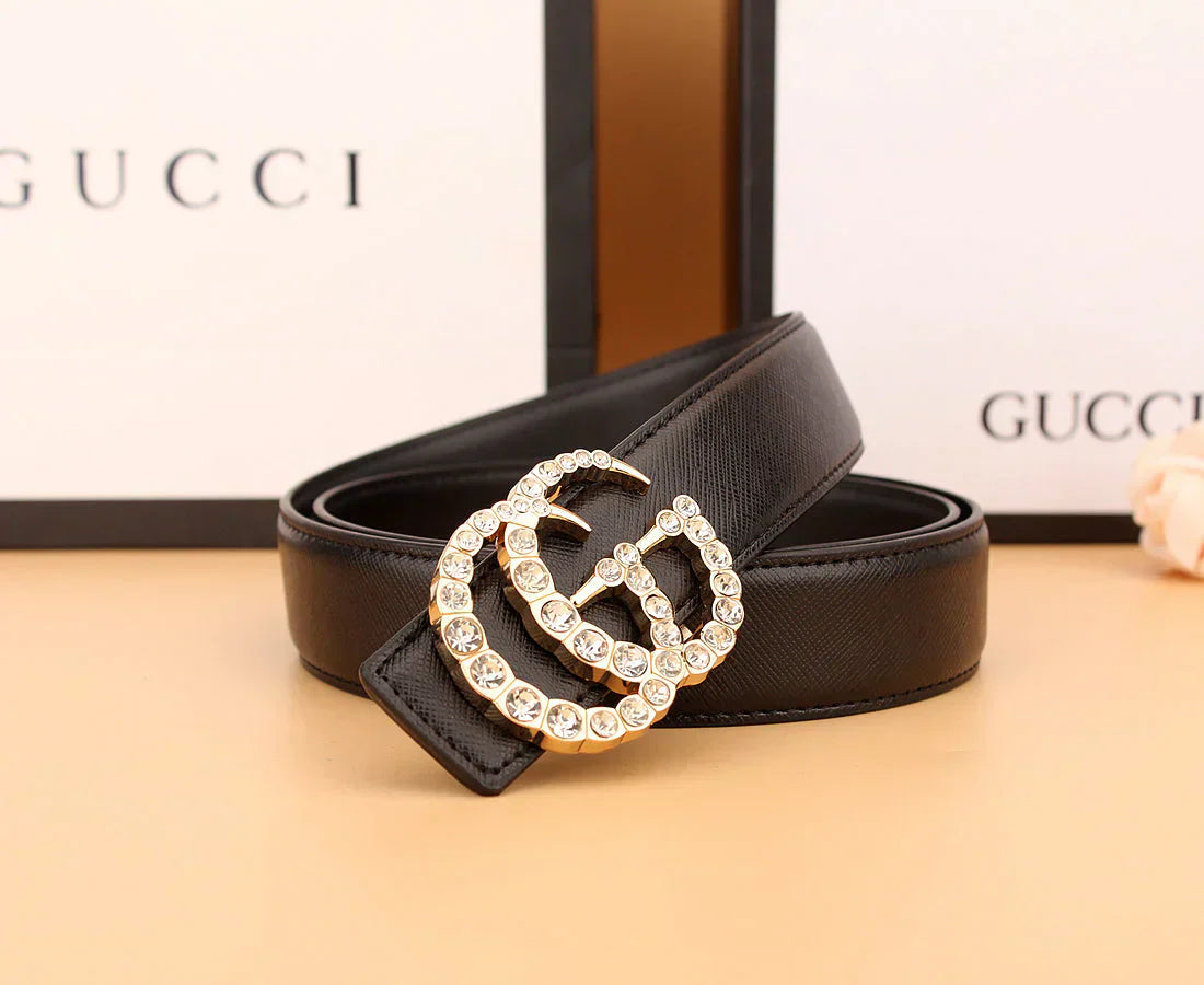 2 Styles Double G Rhinestone Belt