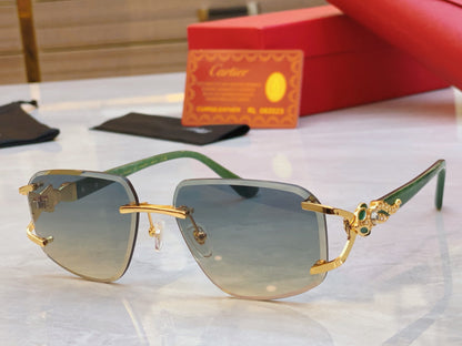 High end classic Diamond Leopard frameless sunglasses