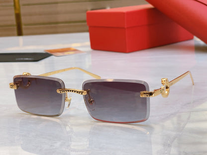 High end golden leopard carved decorative sunglasses