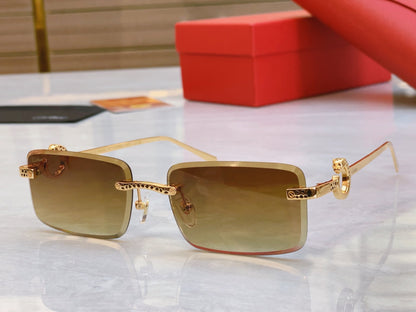 High end golden leopard carved decorative sunglasses