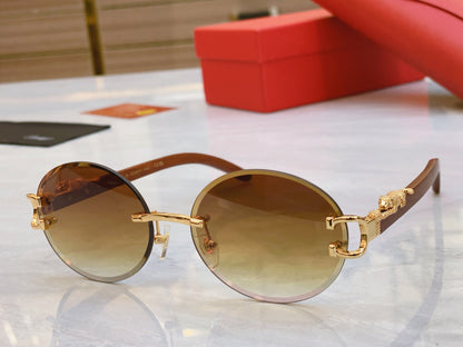 High end classic leopard circular cut sunglasses