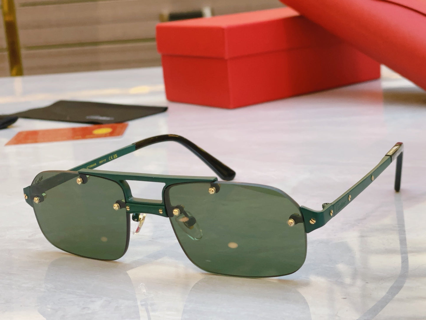 High end metal double bracket sunglasses