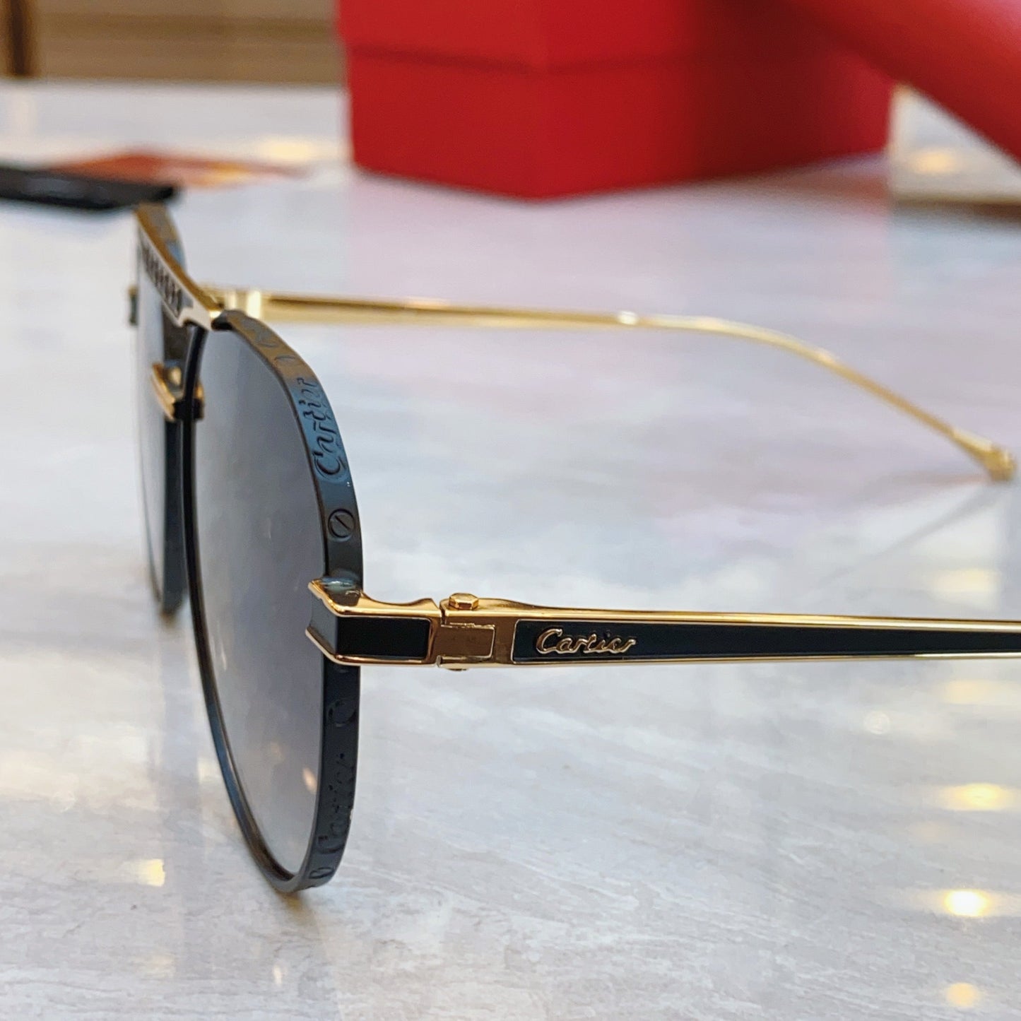 High end engraved sunshade sunglasses