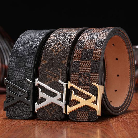 3 Colors printed letter leather belt