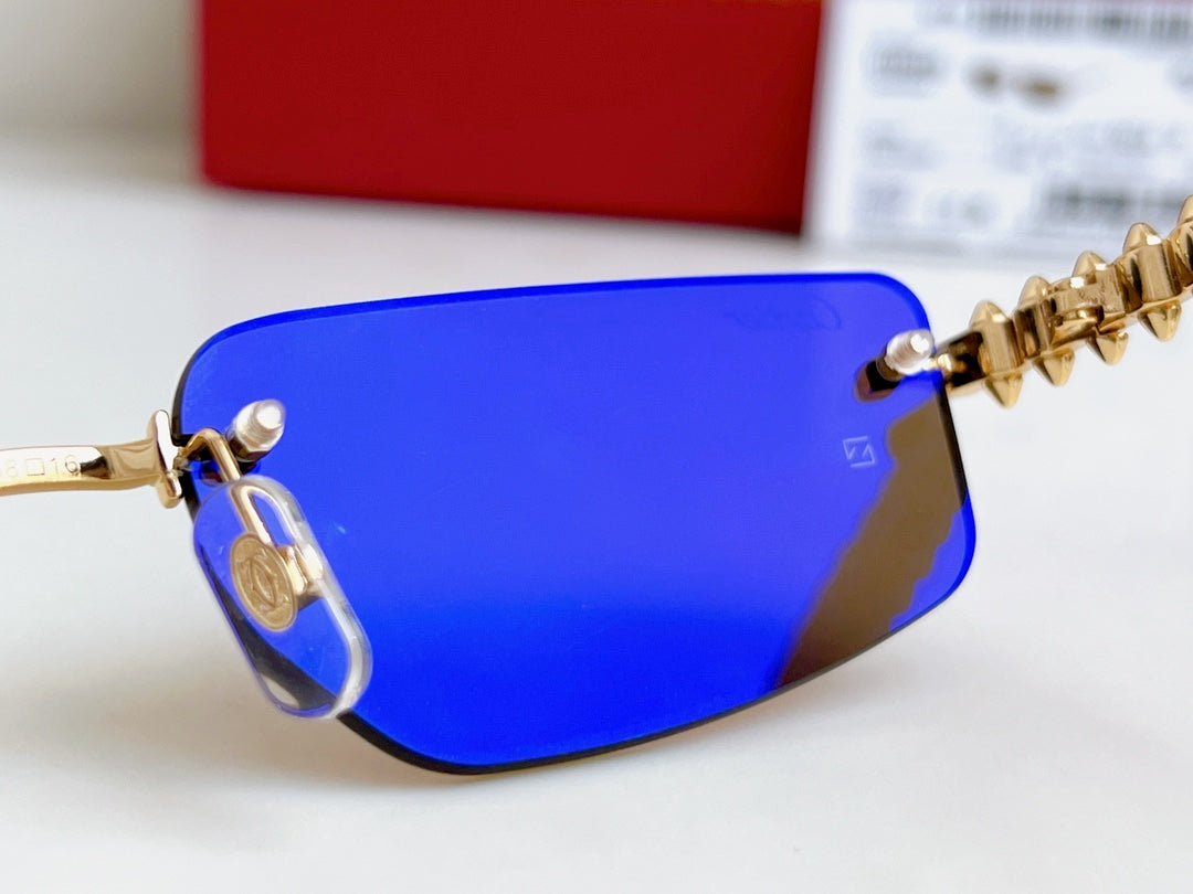 High-end inner electroplated blue film sunglasses