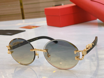 High end classic leopard circular cut sunglasses