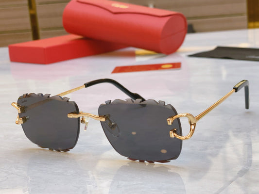 Unique cutting design frameless high-end sunglasses