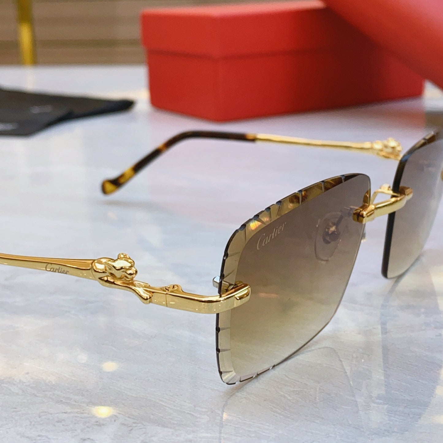 Precision cutting classic leopard high-end sunglasses