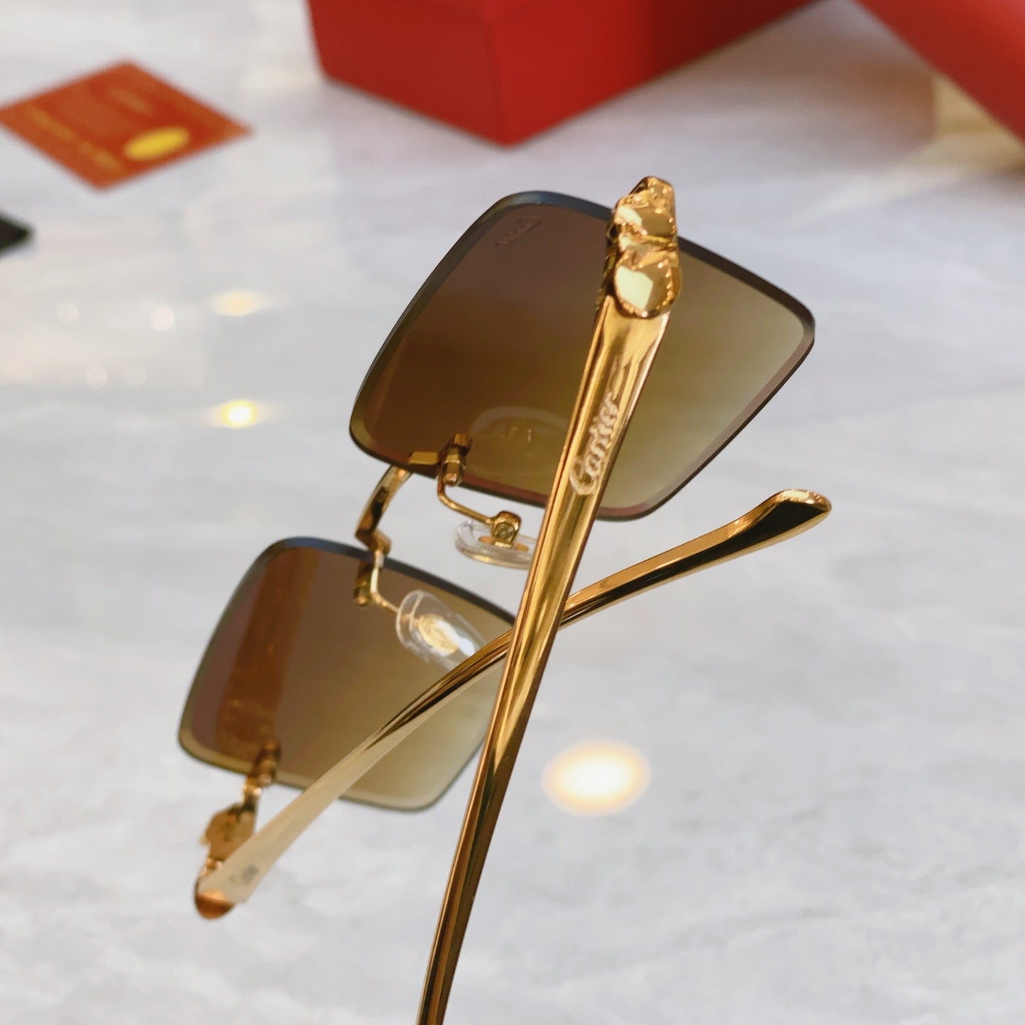 Square frameless design high-end sunglasses