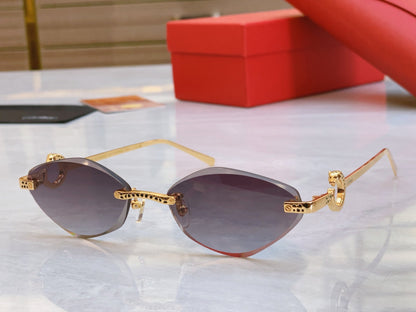 High end leopard creative cat eye cutting sunglasses