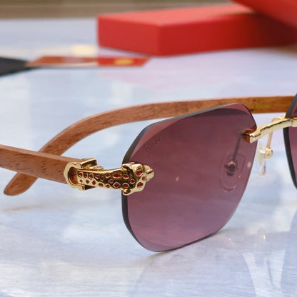 High end leopard precision cut lens sunglasses