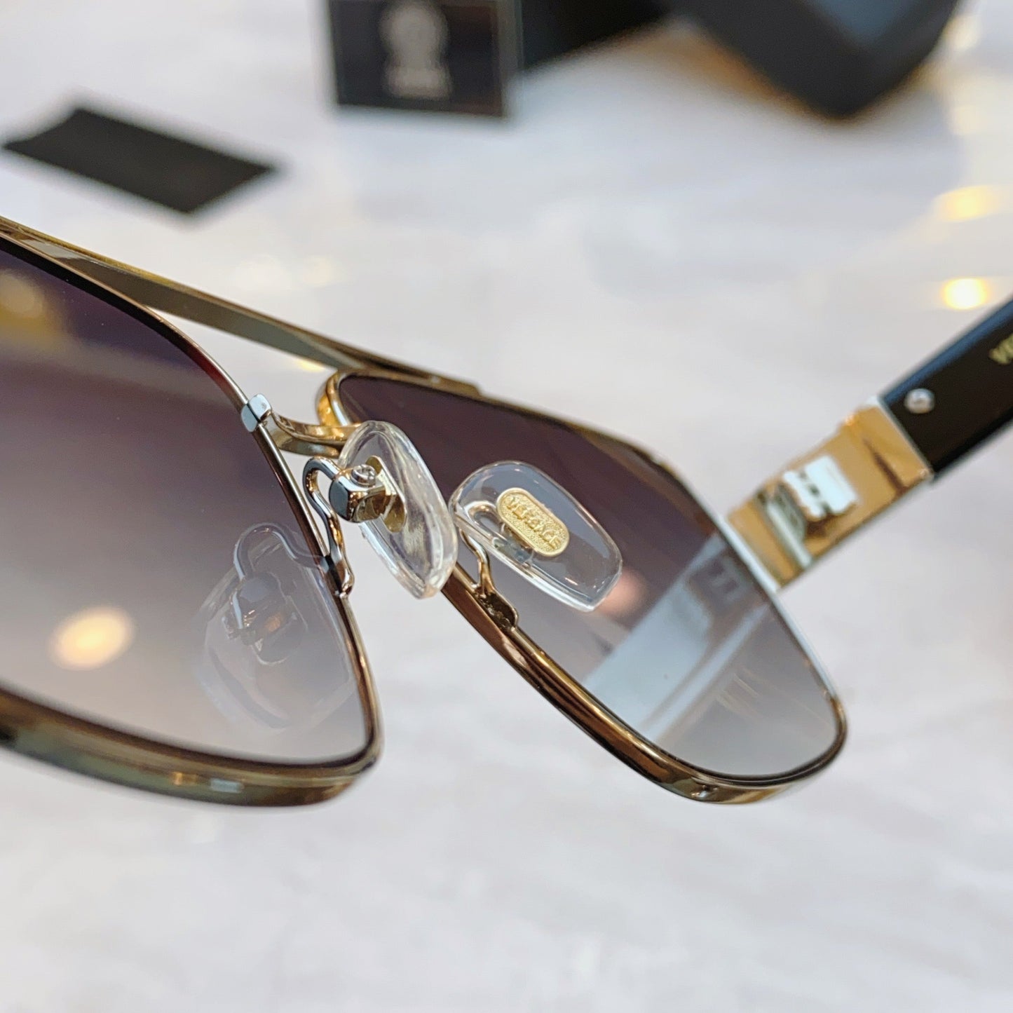 High end classic pilot dual pole sunglasses