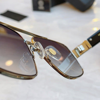 High end classic pilot dual pole sunglasses