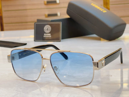 High end classic pilot dual pole sunglasses