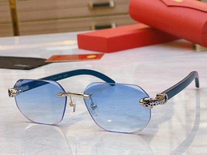 High end leopard precision cut lens sunglasses