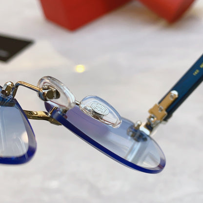 Classic leopard cut triangular wooden leg high-end sunglasses