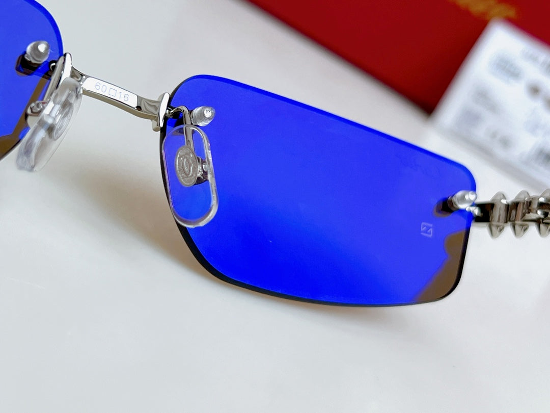 High-end inner electroplated blue film sunglasses