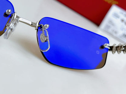 High-end inner electroplated blue film sunglasses