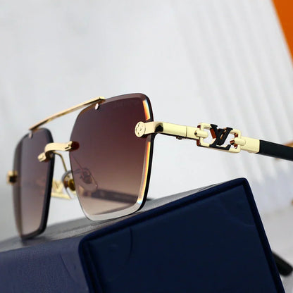 Metal polygonal large frame sunglasses