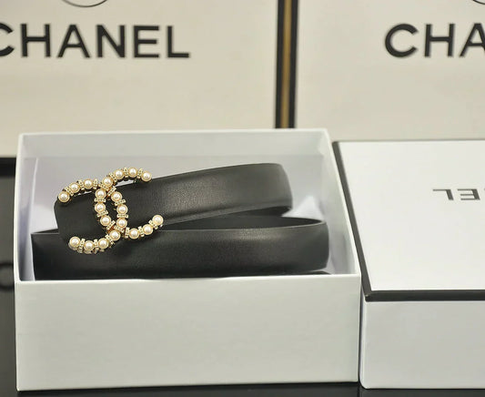 6 color double C pearl rhinestone belt