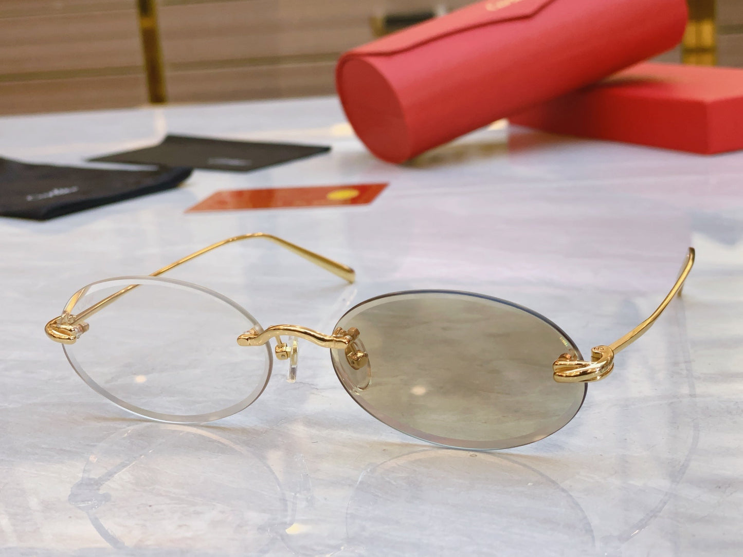 High end color changing unique fresh oval sunglasses