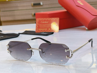 High end classic precision cut quadrilateral sunglasses