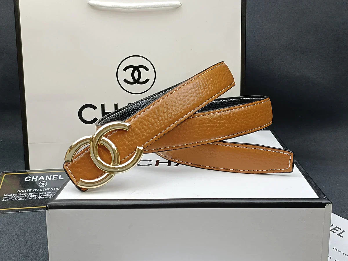 8 Colors double C multi-color lychee leather belt