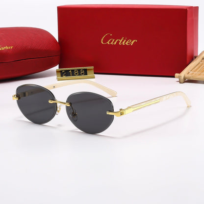 Fashion Oval Frameless Sunglasses 2188