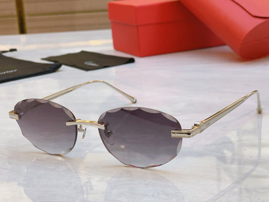 High end minimalist wave cut sunglasses