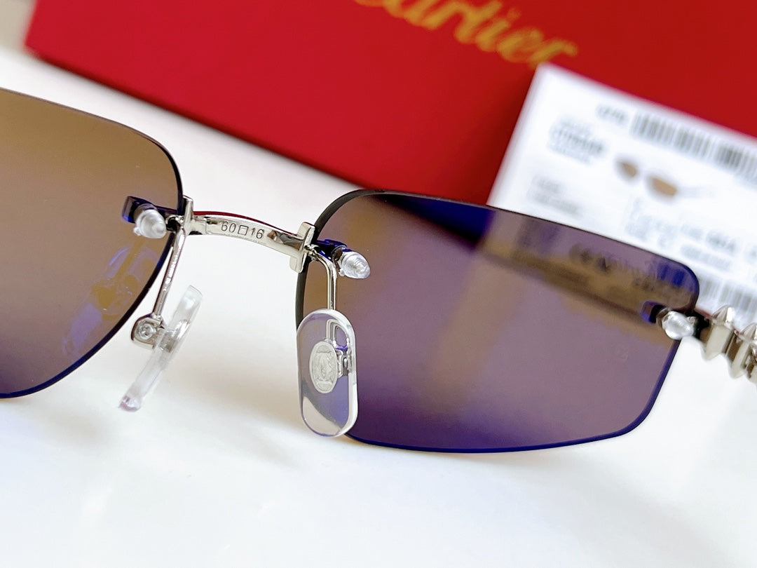 High-end inner electroplated blue film sunglasses