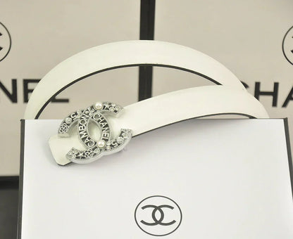 6 color rhinestone pearl letter belt