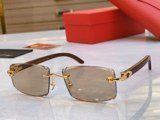 High end leopard head creative cutting lens sunglasses